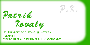 patrik kovaly business card
